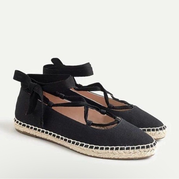 J Crew Point-toe Canvas Espadrille Flats